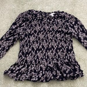 Floral Black Peplum Top